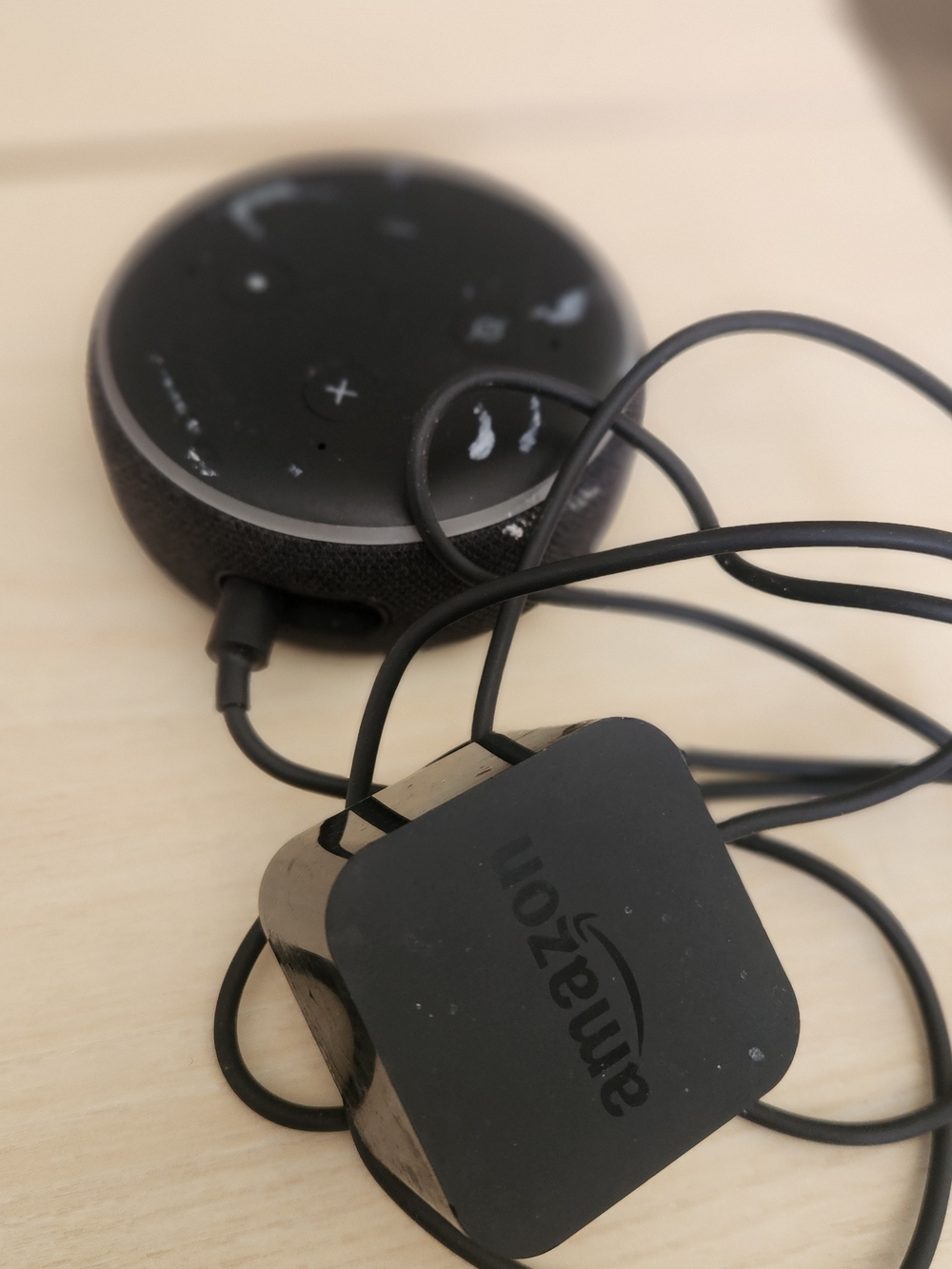 Amazon Echo Dot with Amazon-branded Power Adapter - Black
